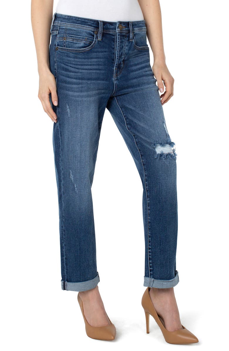 Liverpool The Real Boyfriend Roll Cuff Straight Leg Jeans, Alternate, color, 