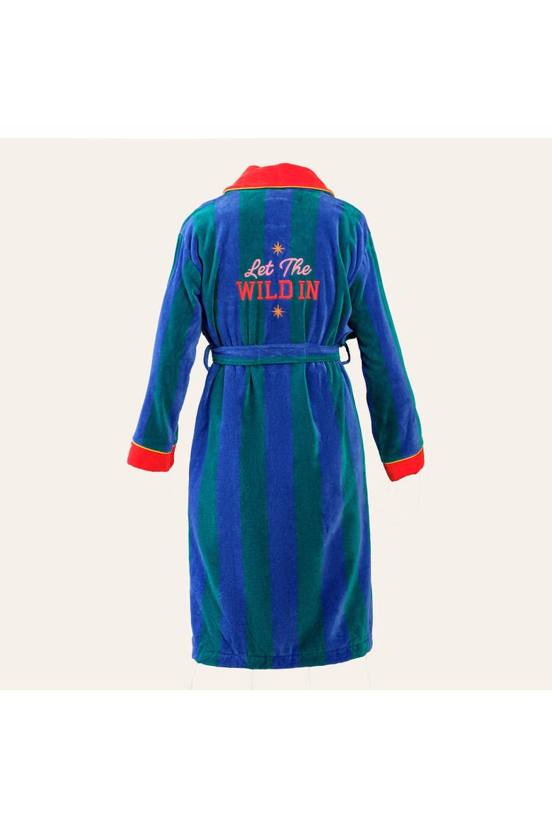 Tabea Embroidered Velvet 100% Cotton Luxe Comfort, Main, color, Blue-Green