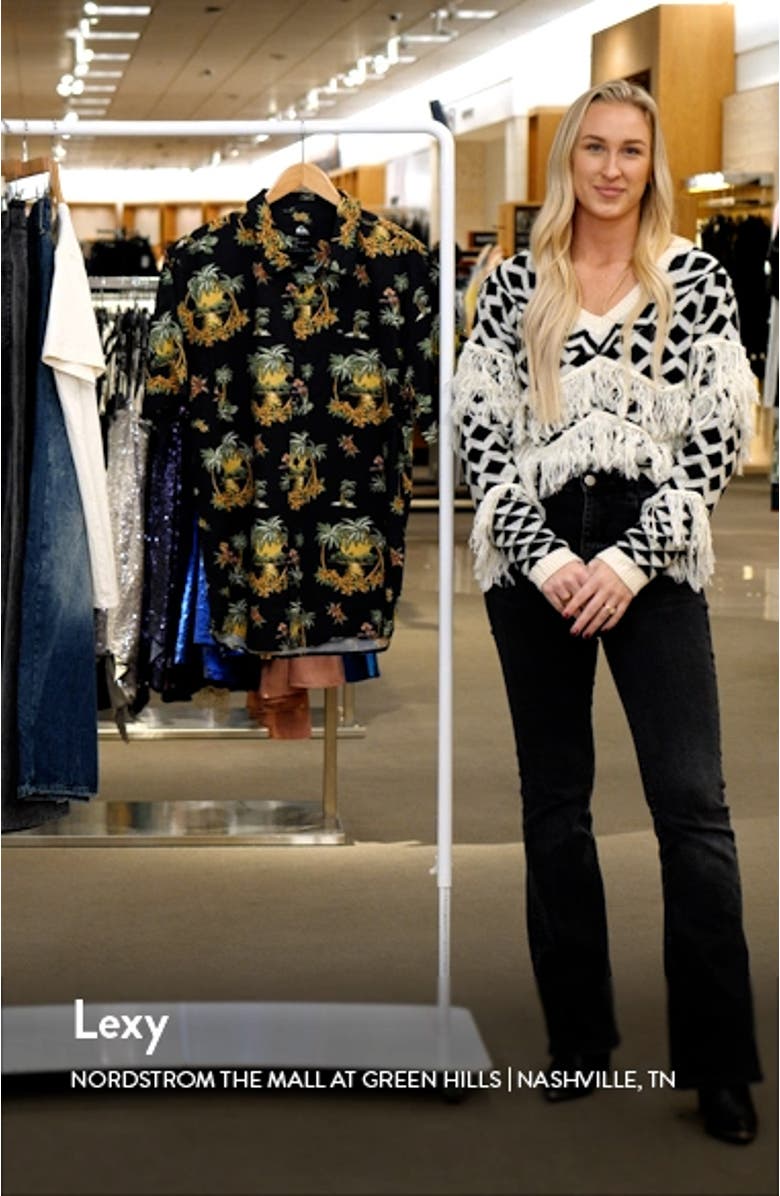 Palm Spritz Floral Short Sleeve Button-Up Shirt, sales video thumbnail