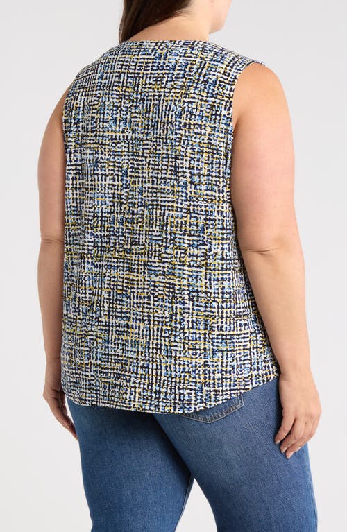 Jones New York Pleat Front Shell Top In Multi