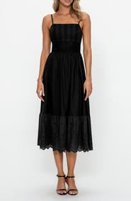 PS By Cupshe Lace Fit & Flare Cotton Midi Dress