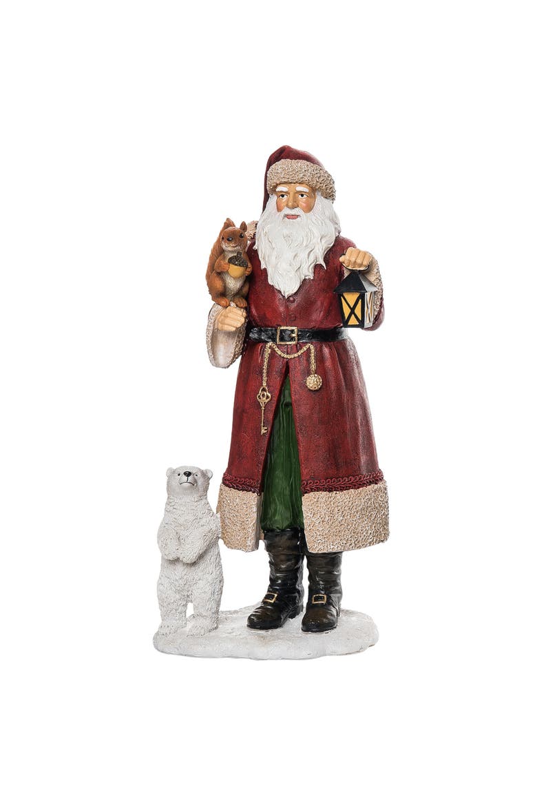 Resin Multicolored Christmas Santa and Critter Decor, Main, color, Multicolored