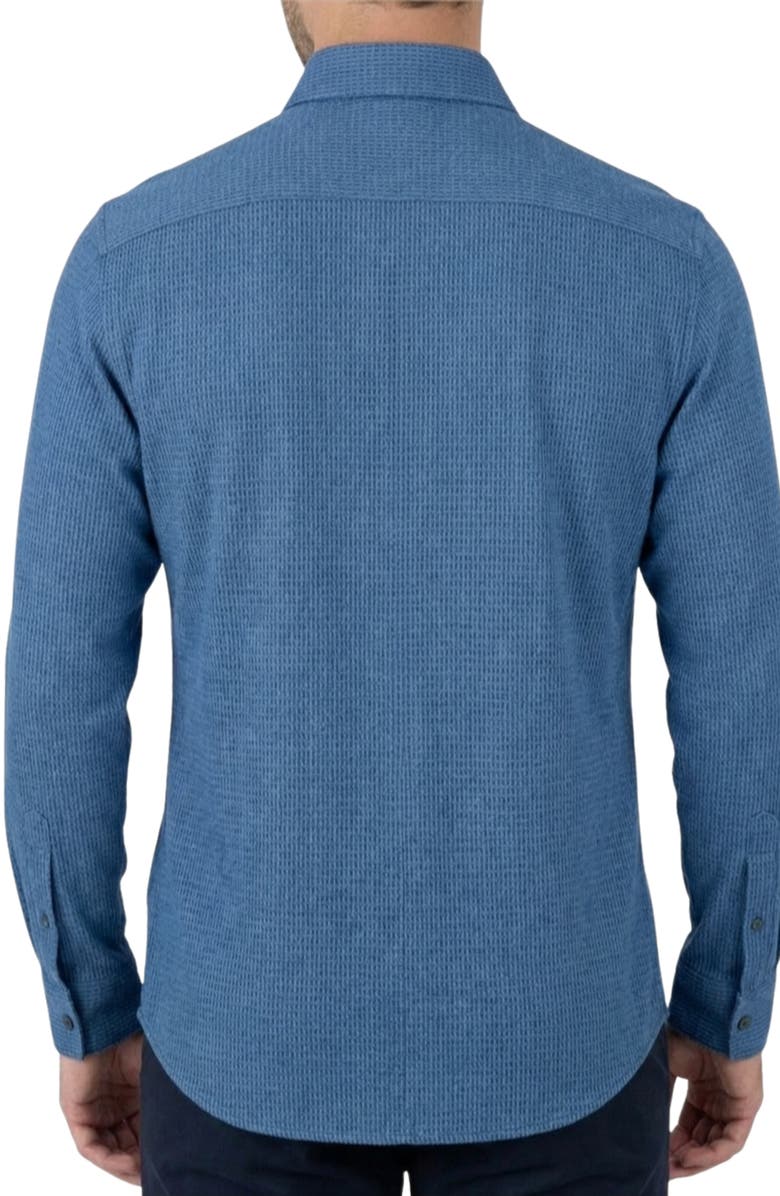 Report Collection Regular Fit Motif Print 4-Way-Stretch Button-Up Shirt, Alternate, color, Navy