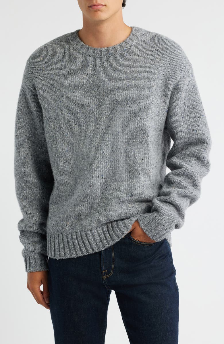 FRAME Sailor Merino Wool Blend Sweater, Main, color, Grey Melange