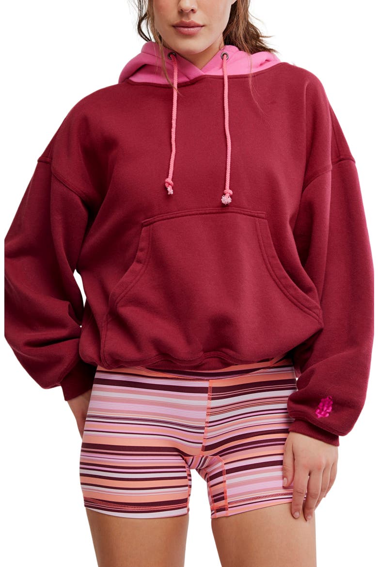 Final Call Colorblock Hoodie, Main, color, BRICK/ HOT PINK COMBO