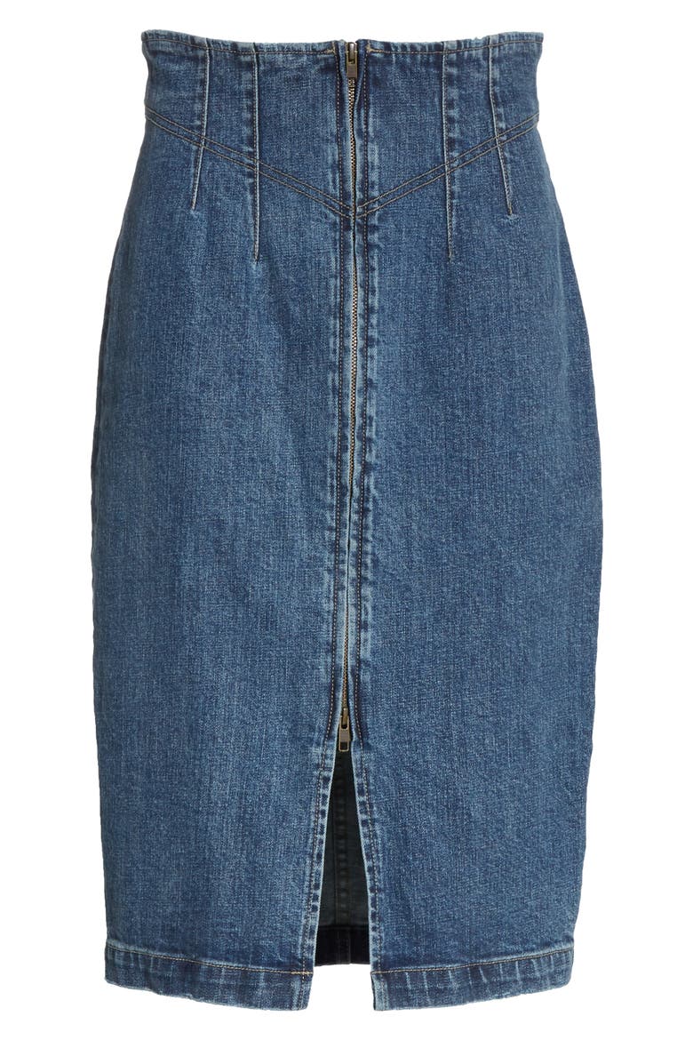 Denim Skirt, Alternate, color, CELESTE WASH