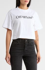 Off-White Big Logo Bookish Crop Graphic T-Shirt