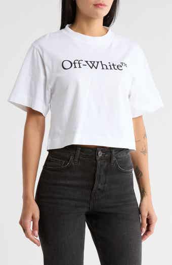 Off-White Big Logo Bookish Crop Graphic T-Shirt