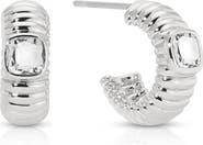 Ettika Contemporary Textured Small Hoop Earrings