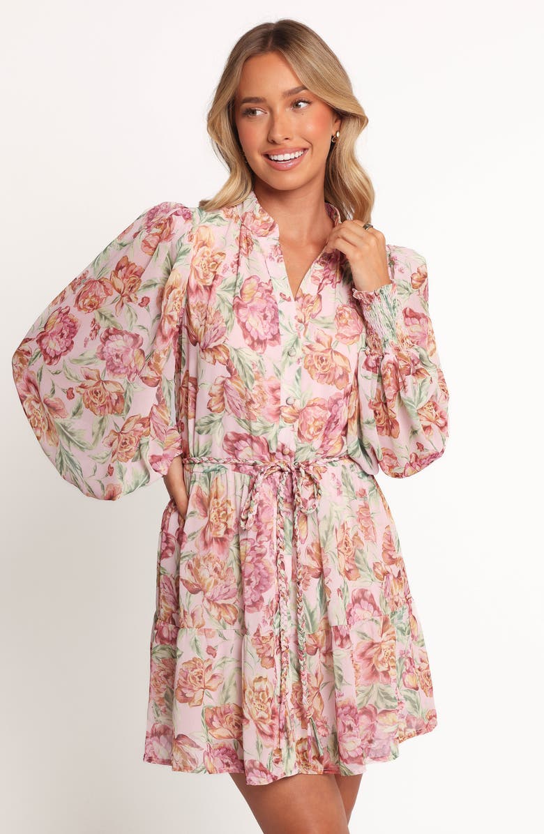 Petal & Pup Elba Floral Long Sleeve Minidress, Alternate, color, Veiled Floral