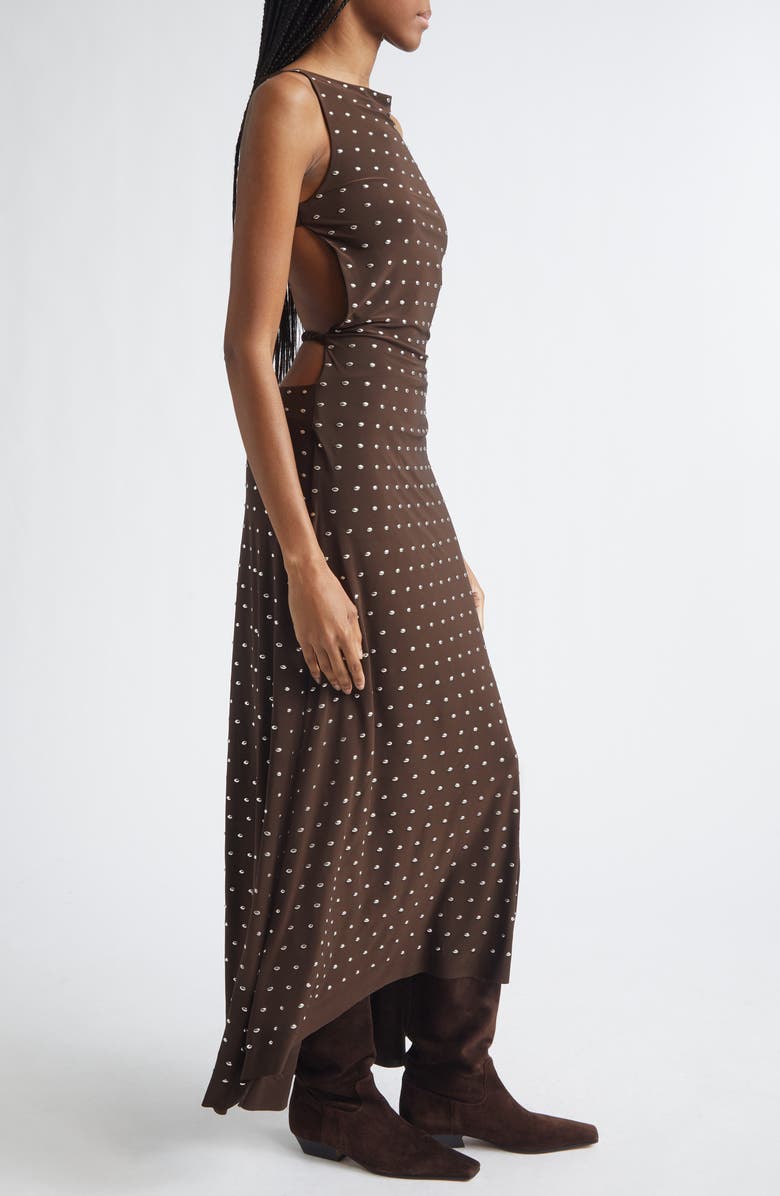 Siedrés Grace Studded Open Back Jersey Dress, Alternate, color, Brown