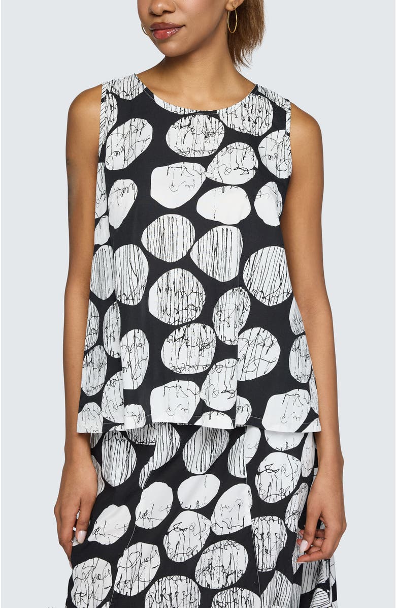 LUUKAA Orla Printed A-Line Top, Main, color, Black Print