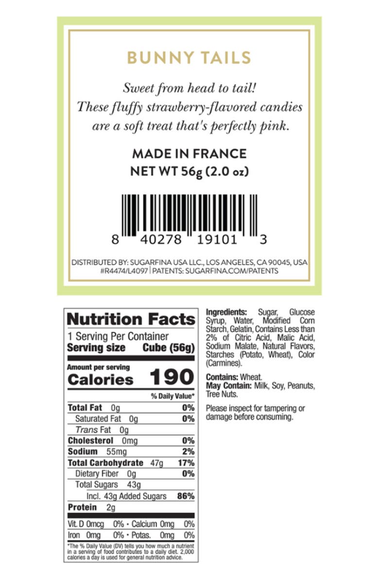 sugarfina Bunny Tails Set of 3 Candy Cubes, Alternate, color,