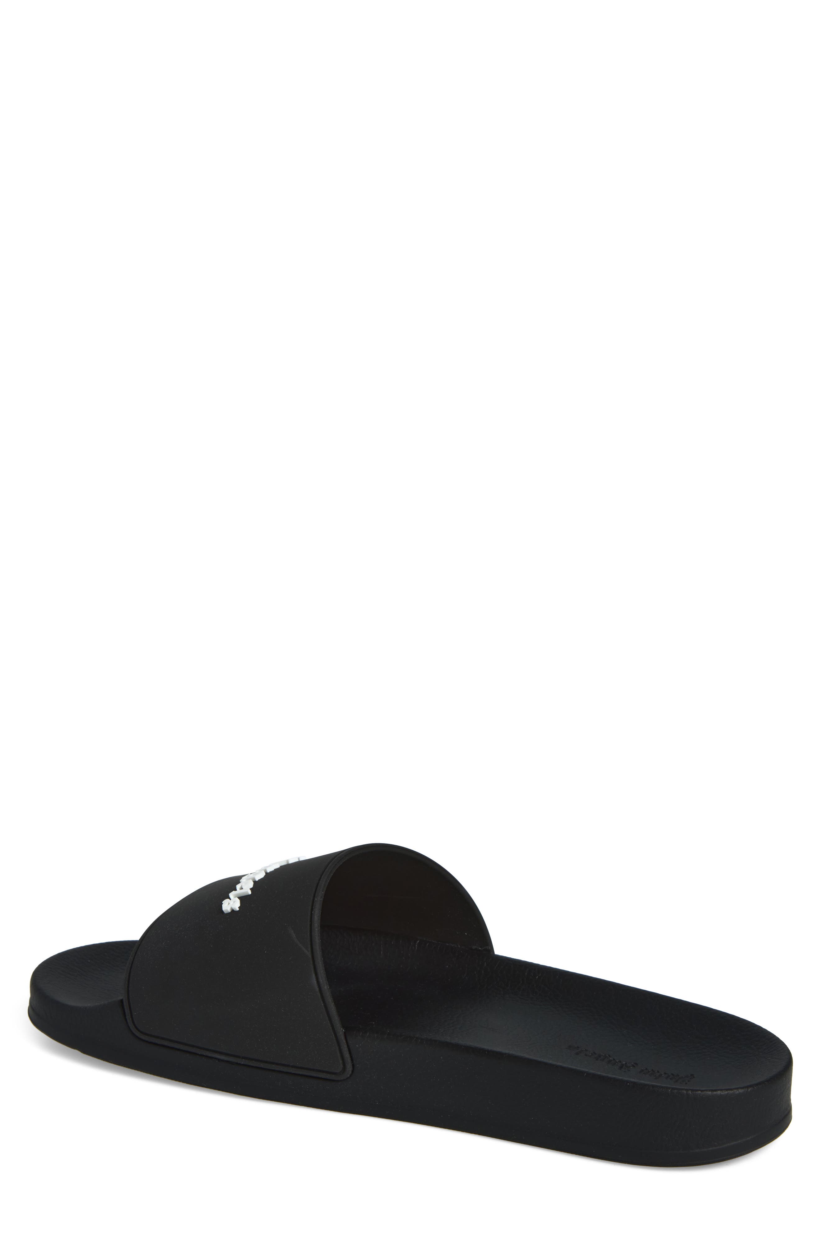 Logo Pool Slide Sandal, Alternate, color, BLACK/WHITE