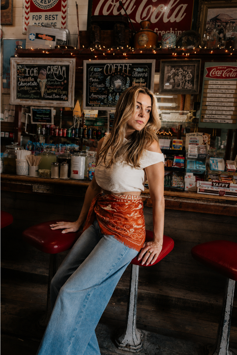 Austin Cashmere Bandana, Alternate, color, Burnt Orange