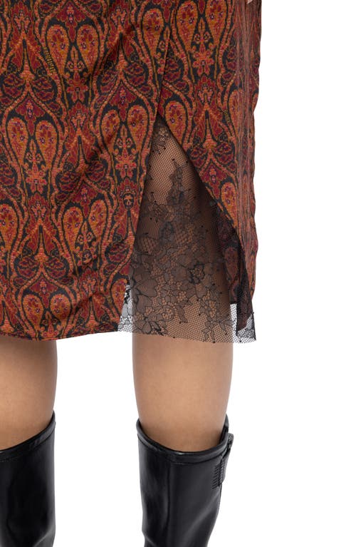 Zadig & Voltaire Julien Soft Paisley Pencil Skirt In Brown