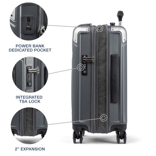 Travelpro Platinum Elite Hardside Expandable Carry-on With Laptop Pocket 21-inch Spinner In Vintage Grey