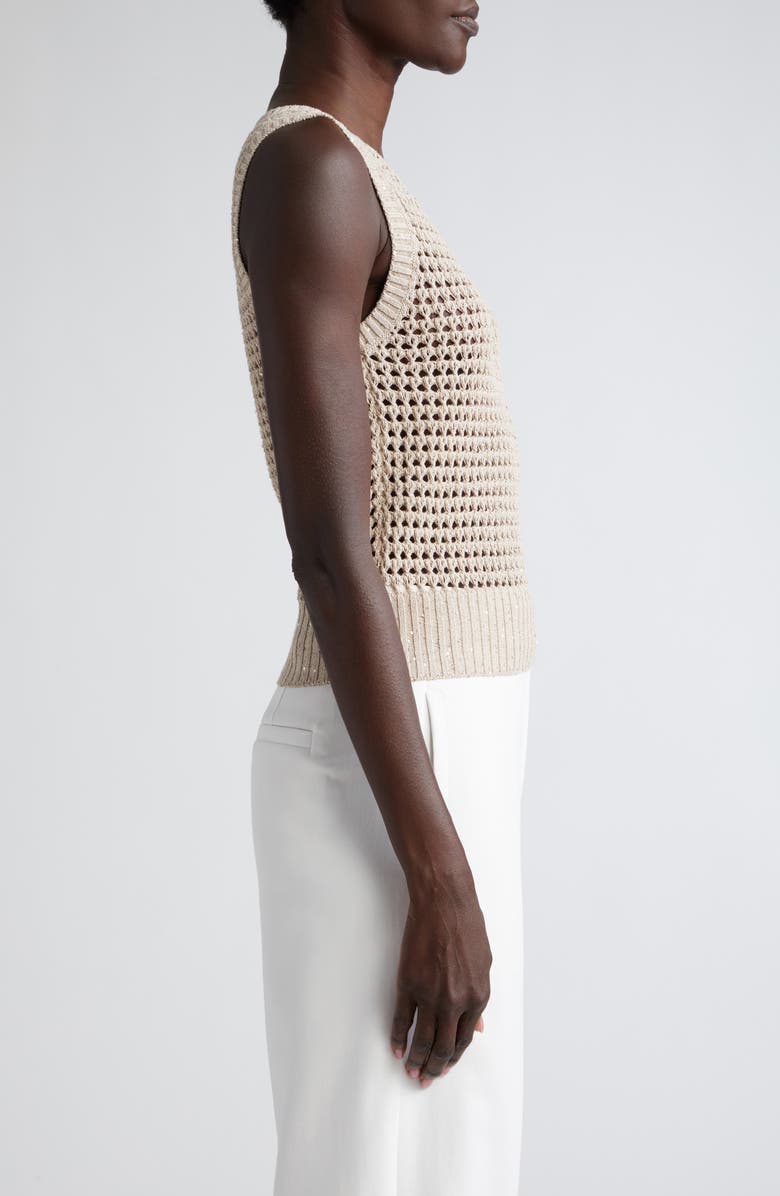 Brunello Cucinelli Dazzling Net Sweater Vest, Alternate, color, 