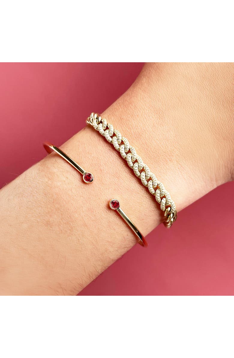 The Lovery Fine Jewelry Garnet Open Cuff Bangle, Alternate, color, Garnet