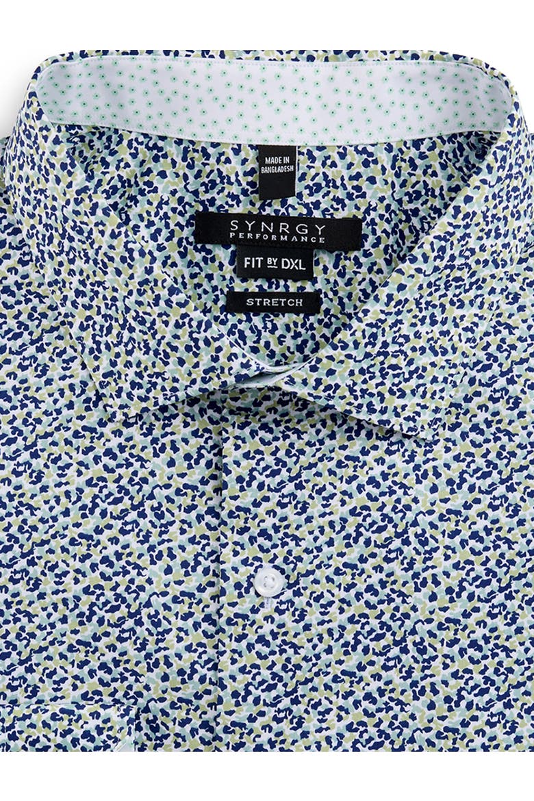 Big & Tall Performance Camo Floral Dress Shirt, Alternate, color, OLIVE