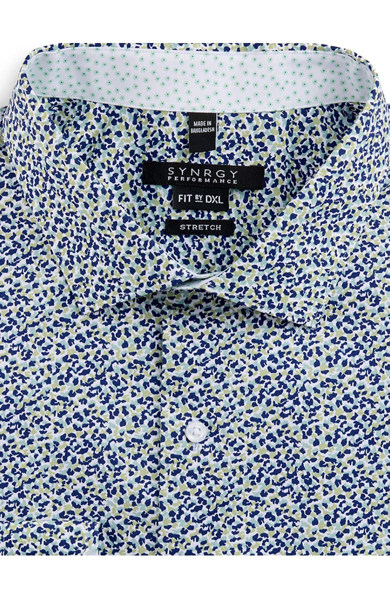 Synrgy by DXL Big & Tall Performance Camo Floral Dress Shirt, Alternate, color, Olive
