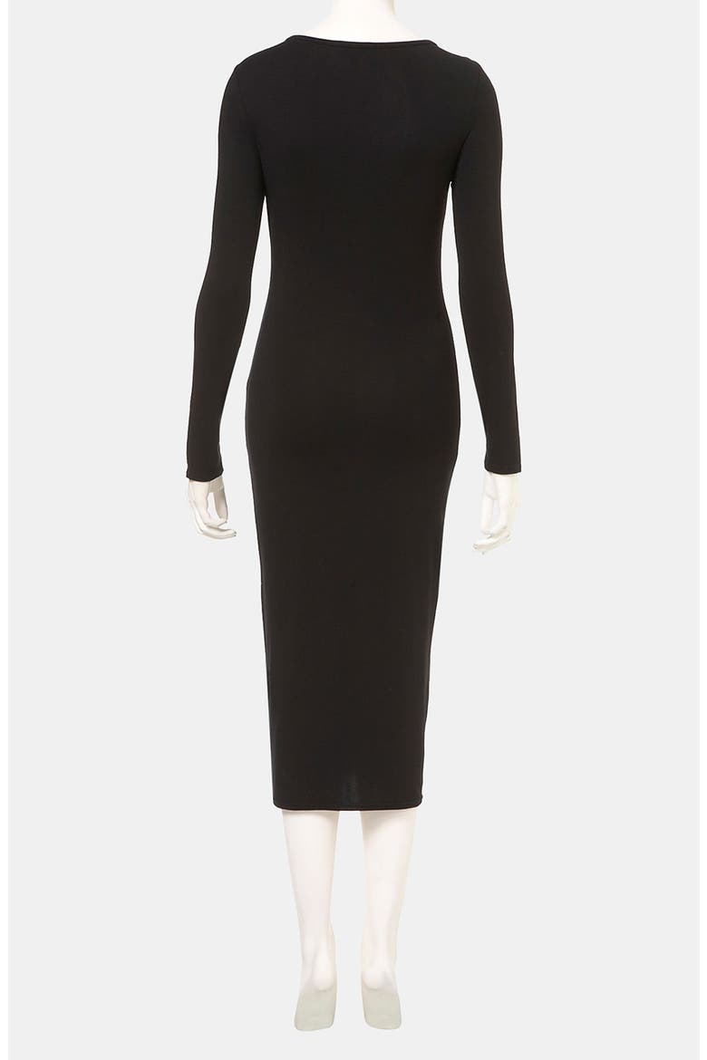 Body-Con Midi Dress, Alternate, color, BLACK