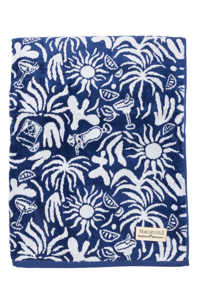 BUSINESS AND PLEASURE CO Havana Palm Tree Cotton Beach Blanket, Main, color, 