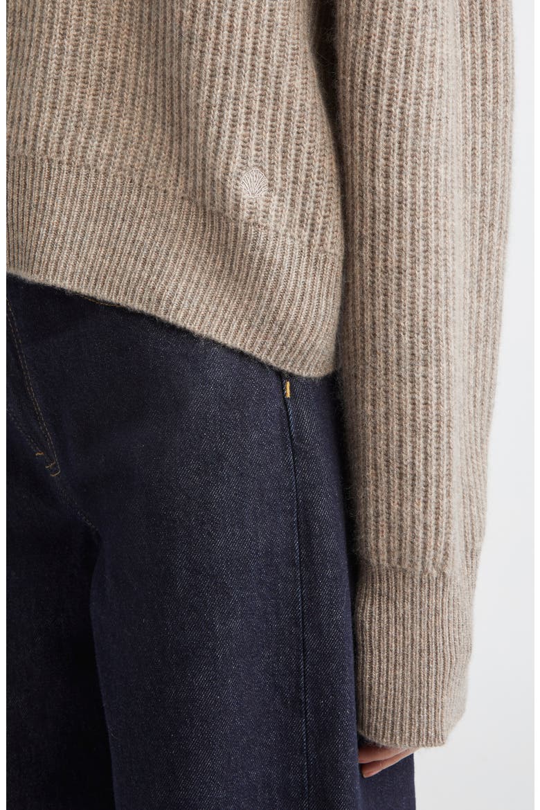Berenice Oversize Cashmere Rib Sweater, Alternate, color, COAST BEIGE
