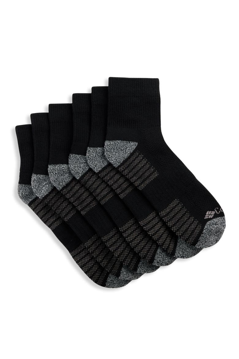 Big & Tall 6-pk Athletic 1/4-Top Socks V2, Main, color, BLACK