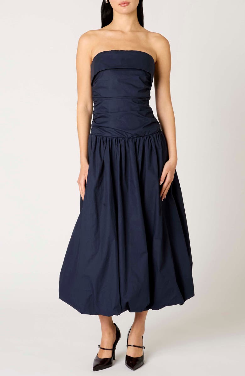 Nia Freya Strapless Dress, Main, color, Navy