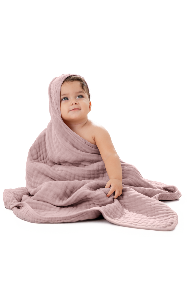 Comfy Cubs Hooded Baby Towels - 6 Layers, Pack of 1, Main, color, Mauve