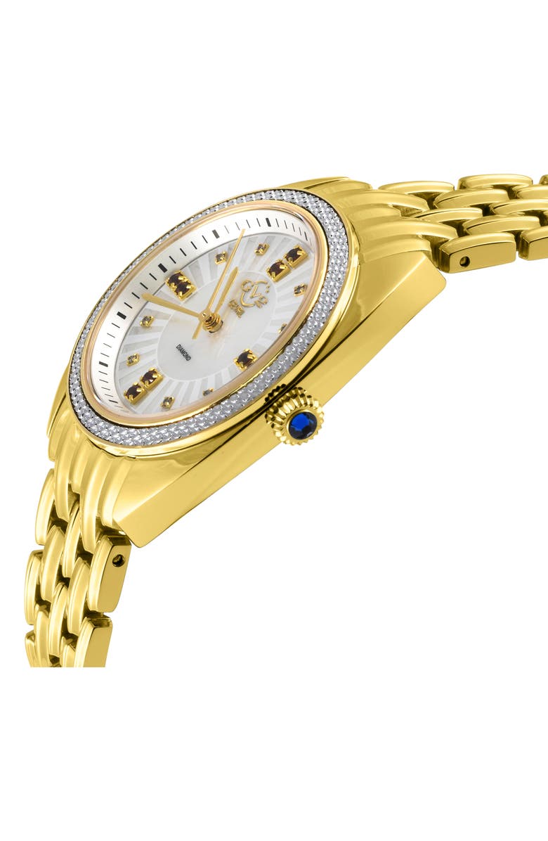 GV2 Palermo Gemstone Embellished Bracelet Watch, 35mm, Alternate, color, Gold