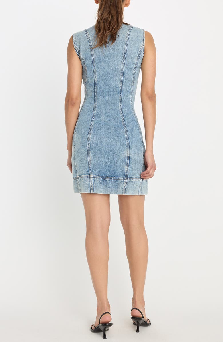 Good American Button Front Denim Minidress, Alternate, color, Indigo1104