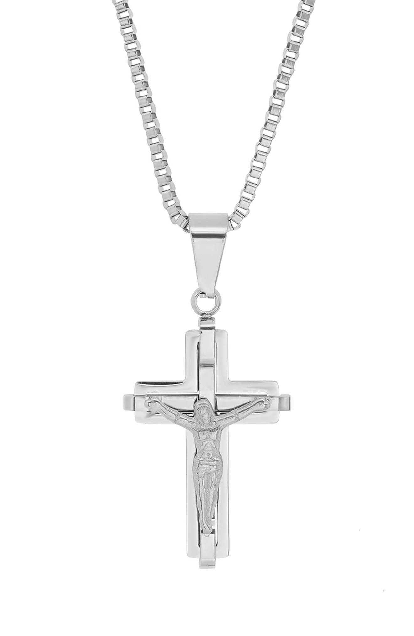 HMY JEWELRY Men's Cross Pendant Necklace