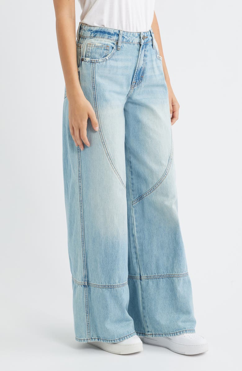 HIDDEN JEANS Seamed Super Wide Leg Jeans, Alternate, color, Lt.wash
