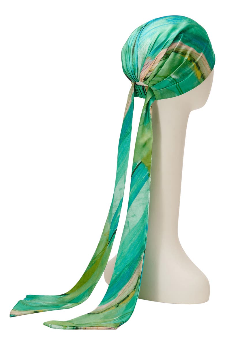 Eugenia Kim Gigi Satin Head Wrap, Alternate, color, Green