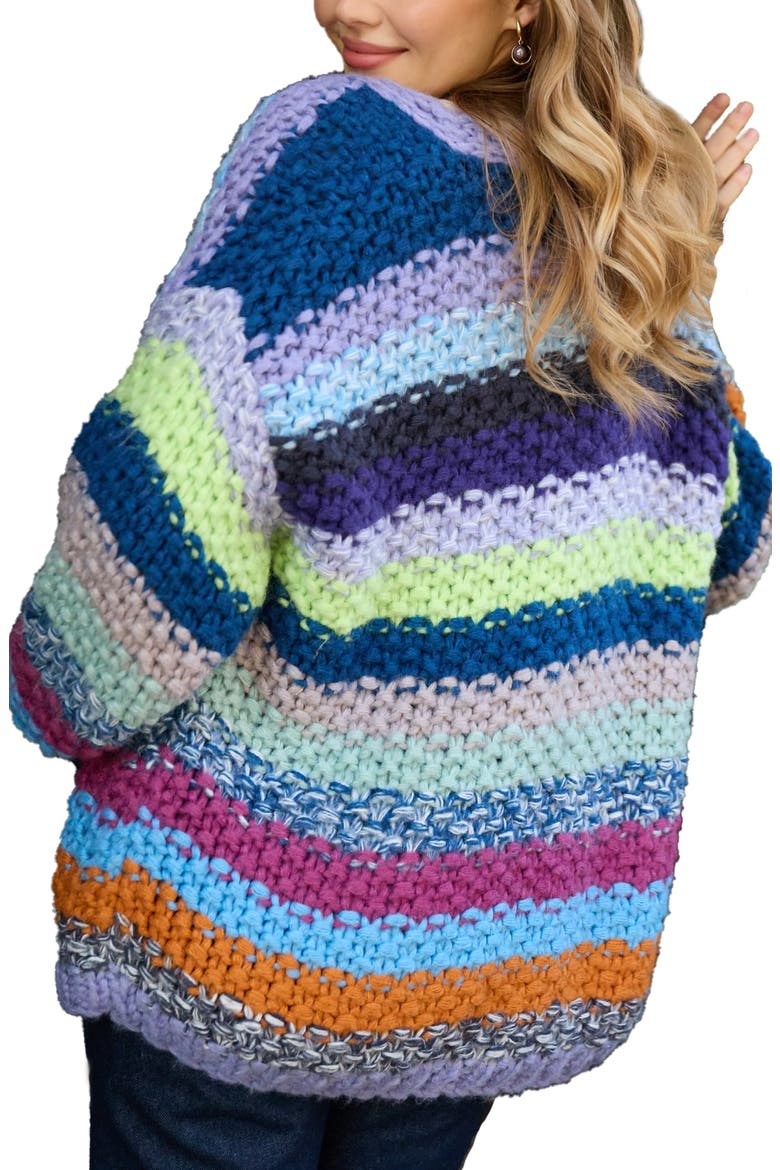 Stripe Cardigan, Alternate, color, BLUE