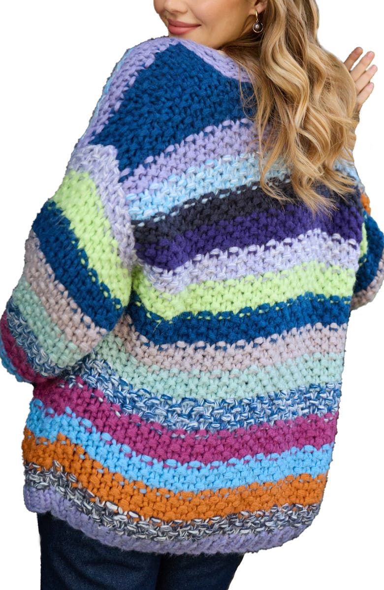 SAACHI Stripe Cardigan, Alternate, color, Blue