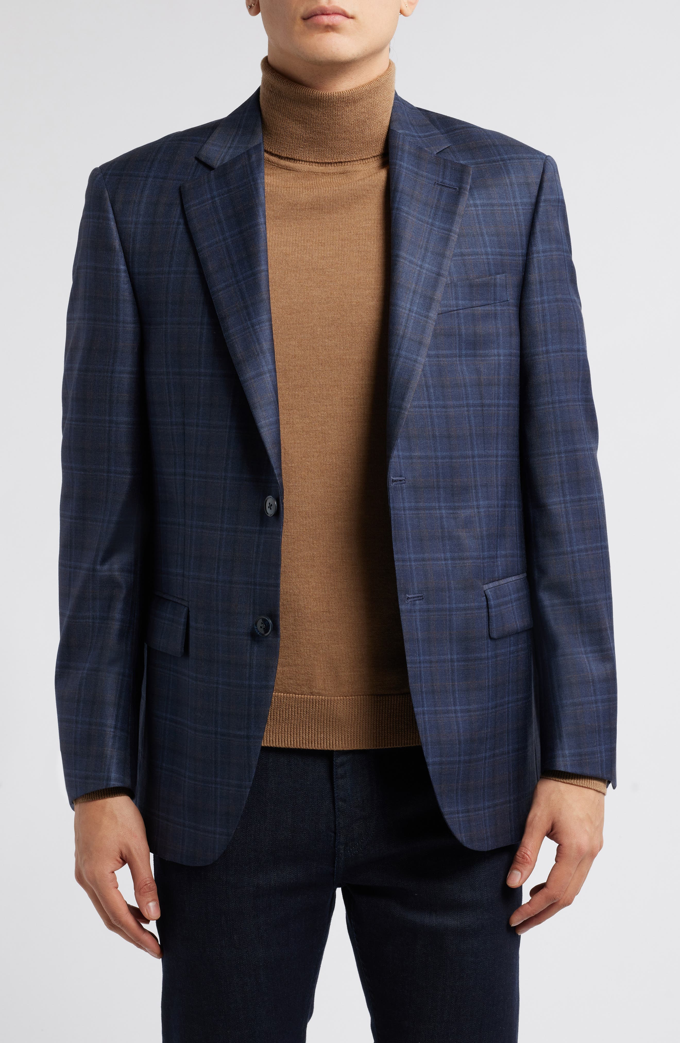 Peter Millar Flynn Classic Fit Plaid Wool Sport Coat