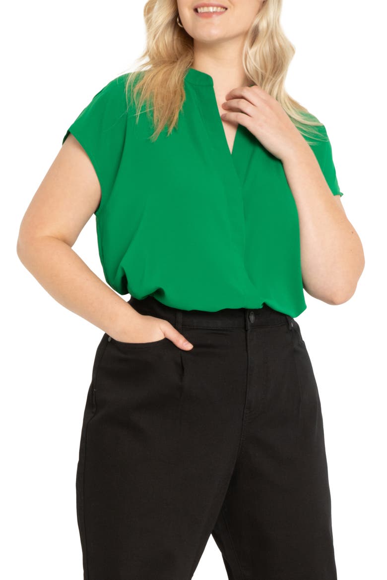 Notch Collar Blouse, Main, color, JELLY BEAN
