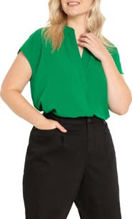 ELOQUII Notch Collar Blouse