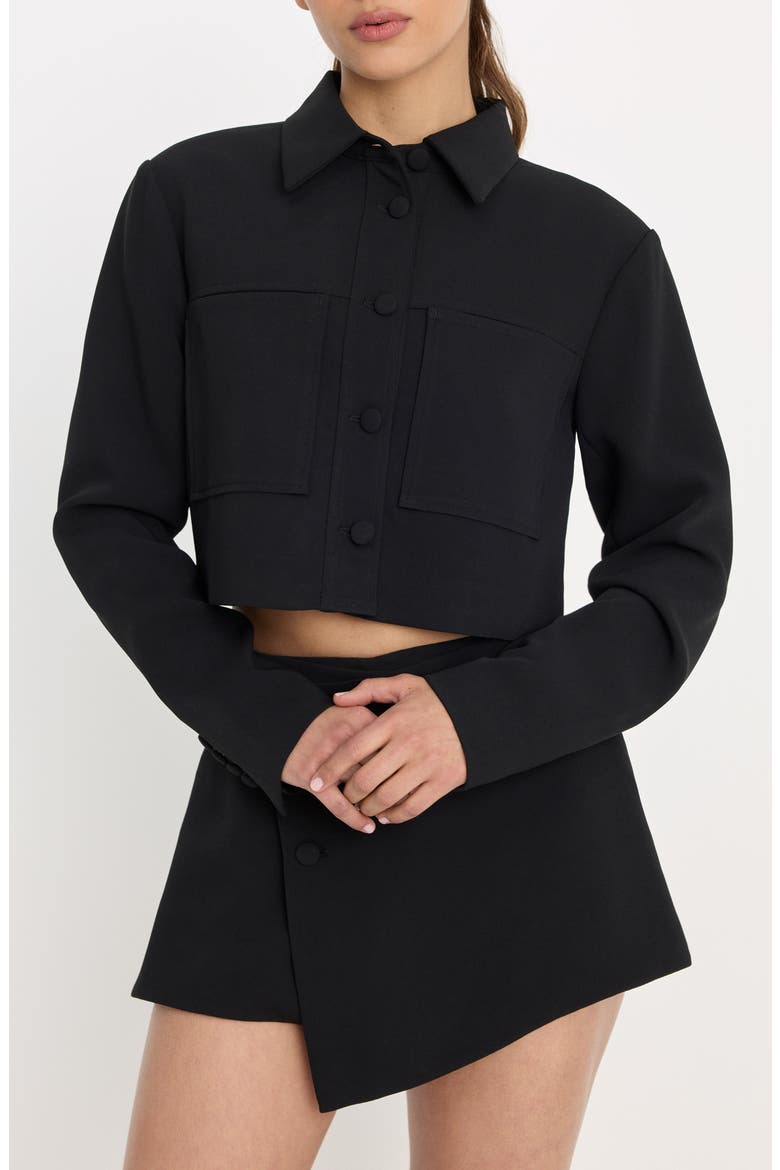 Luxe Crop Jacket, Main, color, BLACK001