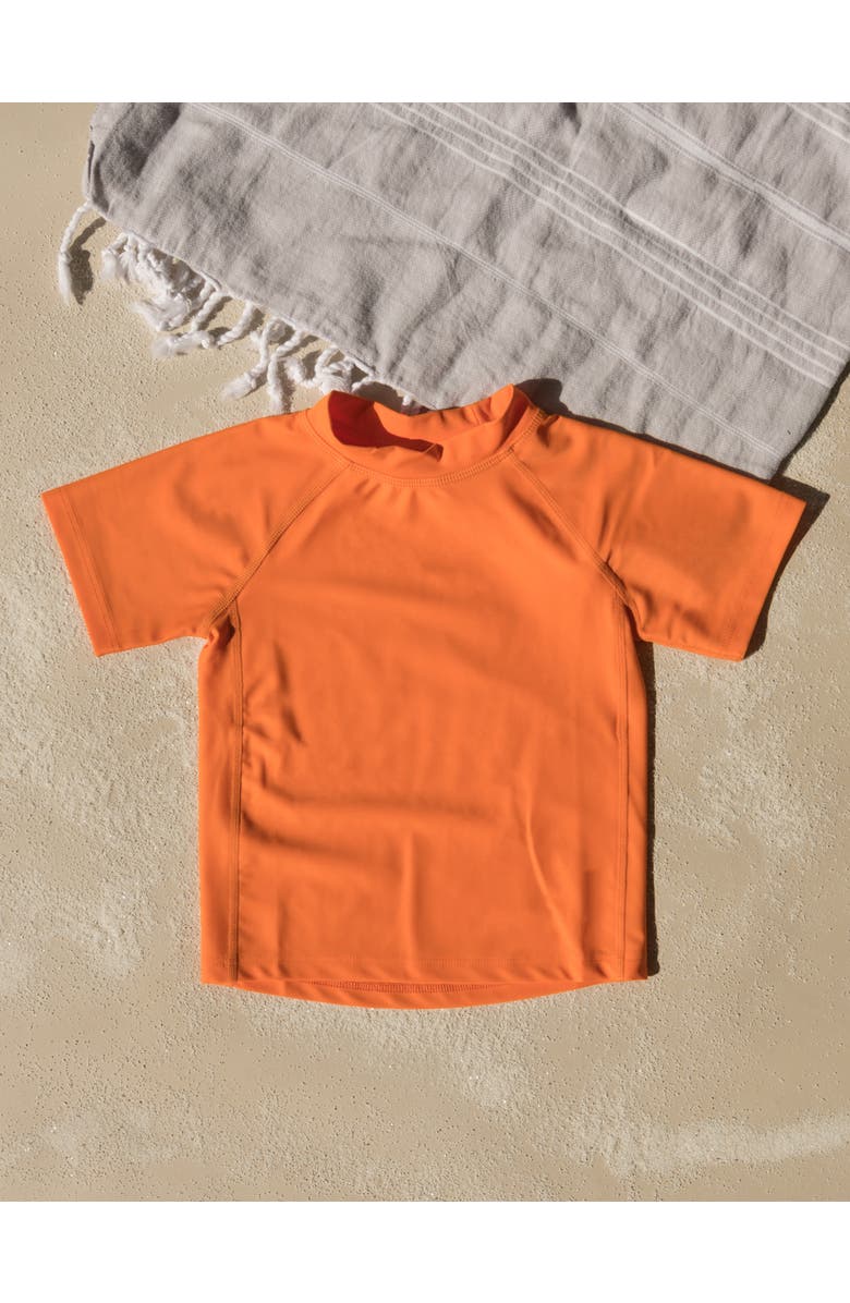Leveret Kids Short Sleeve Rash Guard, UPF 50+ Swim Shirt, Alternate, color, Orange