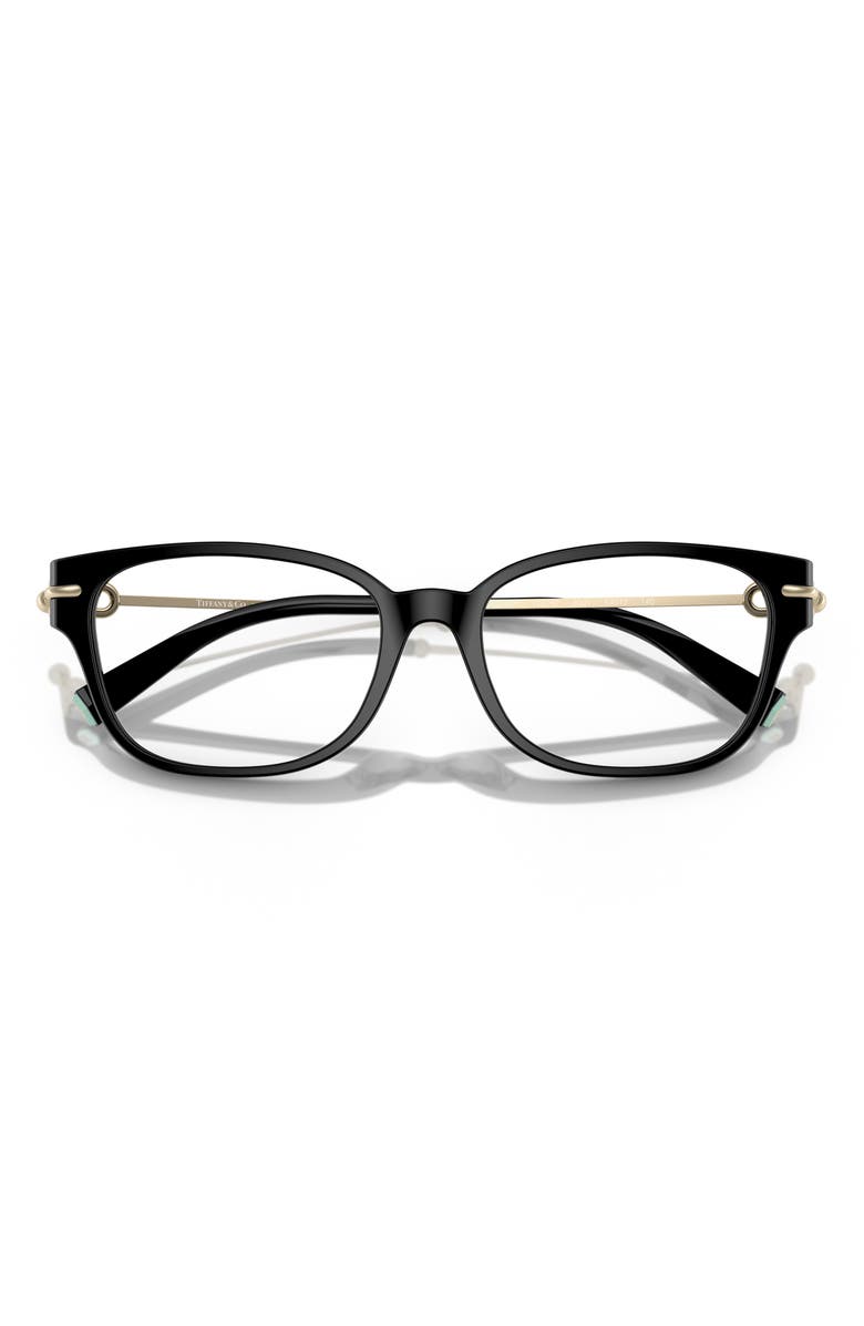 Tiffany & Co. 52mm Pillow Optical Glasses, Alternate, color, Black