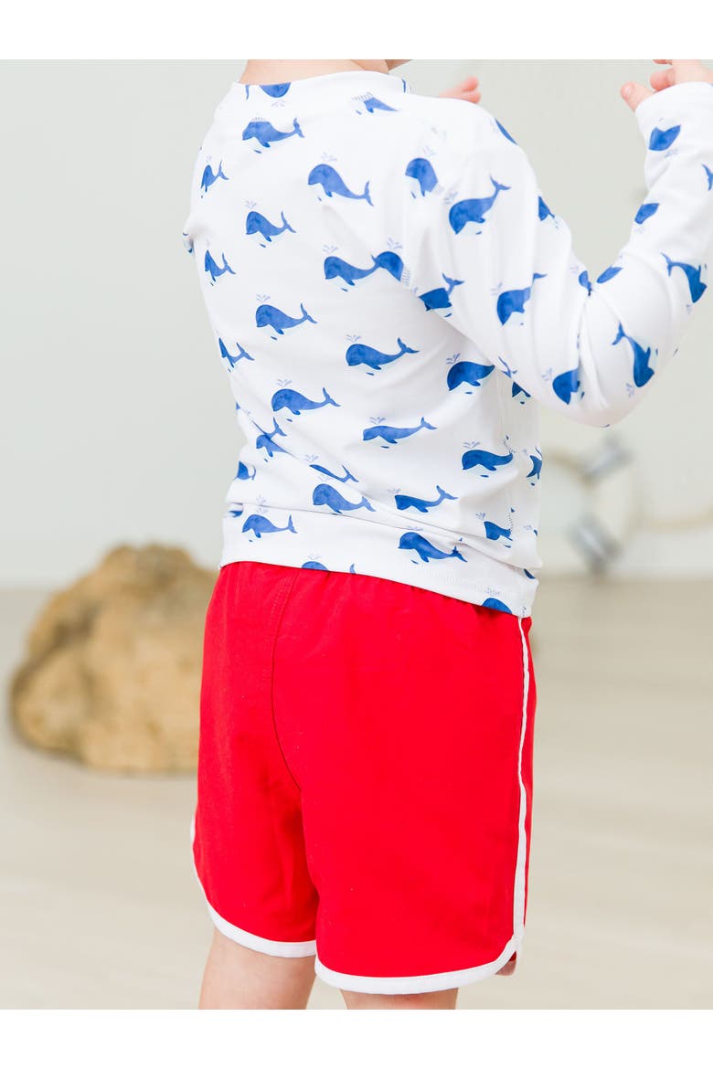 Boys UPF50+ Sun Protected Long Sleeve Rash Guard, Alternate, color, Whale Friends