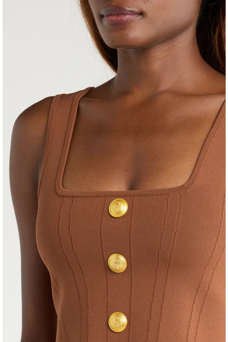 Saga Square Neck Tank, Alternate, color, SEPIA BROWN/ GOLD