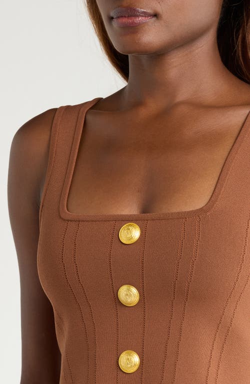 L Agence L'agence Saga Square Neck Tank In Brown