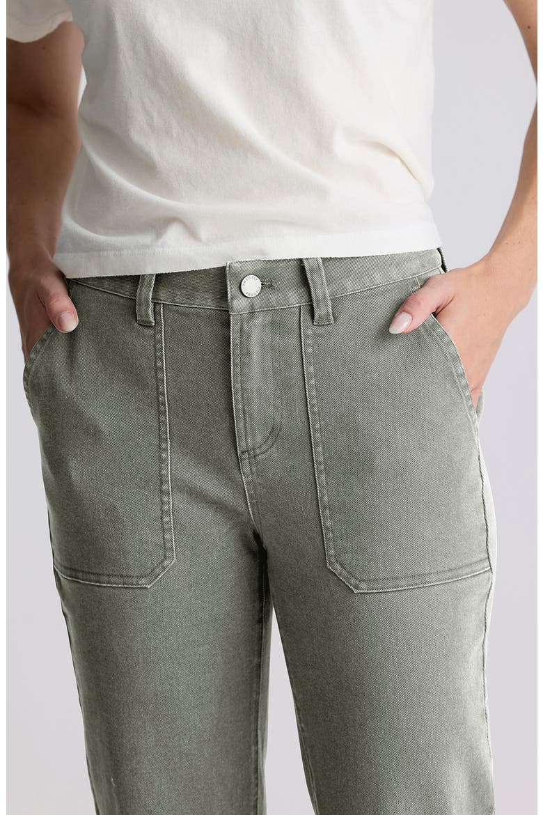 Folly Straight Leg Ankle Stretch Cotton Twill Pants, Alternate, color, SMOKEY OLIVE