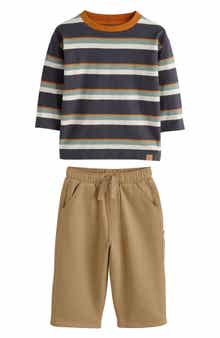 Kids' Stripe Crewneck Shirt & Sweatpants Set