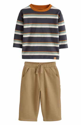 Kids' Stripe Crewneck Shirt & Sweatpants Set
